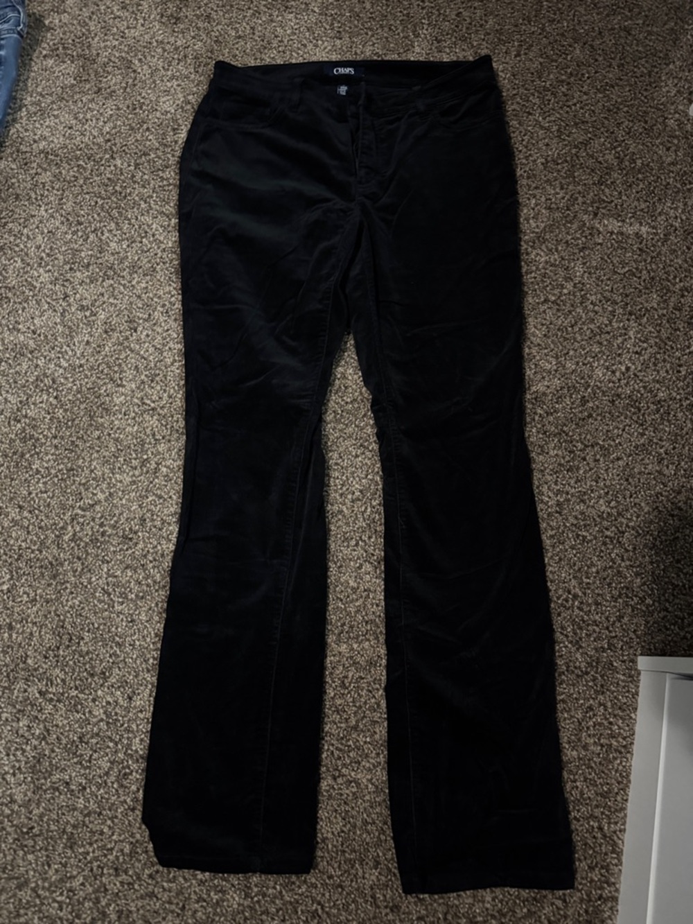Chaps Black Corduroy Straight-Leg Pants